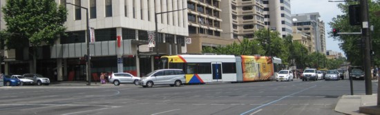 Adelaide Tram Turning into King William Street