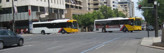 Buses Turning into North Terrace - Step Two