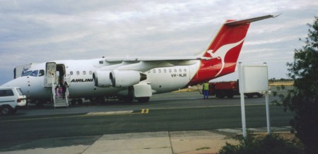 Our small Qantas plane in Alice Springs