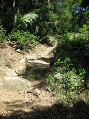 Pathway over or around Huge Boulders